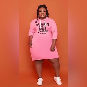 Fashion Runway Hoodie T-shirt dress EUC